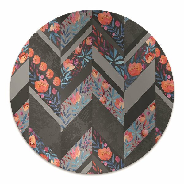 Tapis protège sol Fleurs à Herringbone