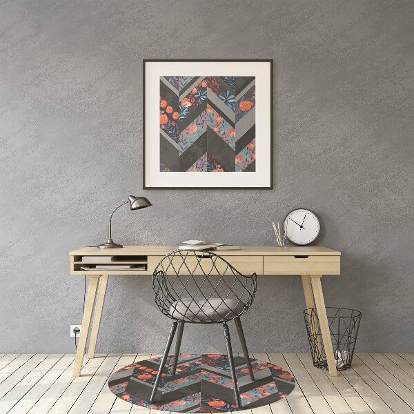 Tapis protège sol Fleurs à Herringbone