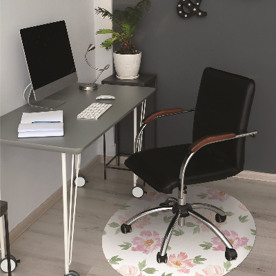 Tapis de chaise de bureau Fleurs aquarelles