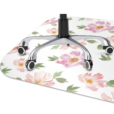 Tapis de chaise de bureau Fleurs aquarelles