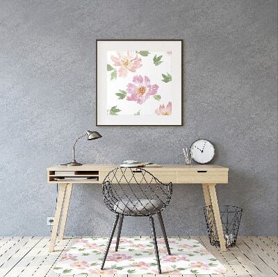 Tapis de chaise de bureau Fleurs aquarelles