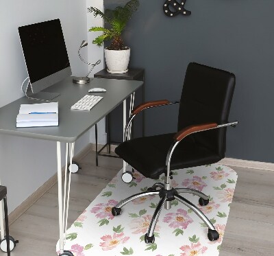 Tapis de chaise de bureau Fleurs aquarelles