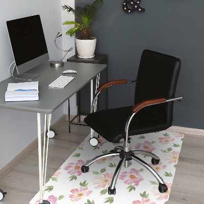 Tapis de chaise de bureau Fleurs aquarelles