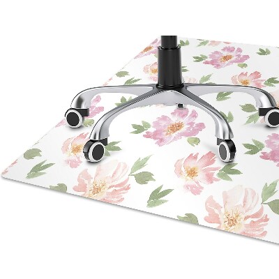 Tapis de chaise de bureau Fleurs aquarelles