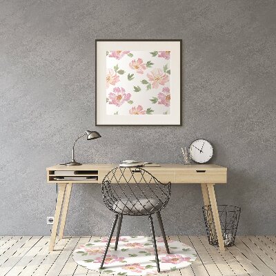 Tapis de chaise de bureau Fleurs aquarelles