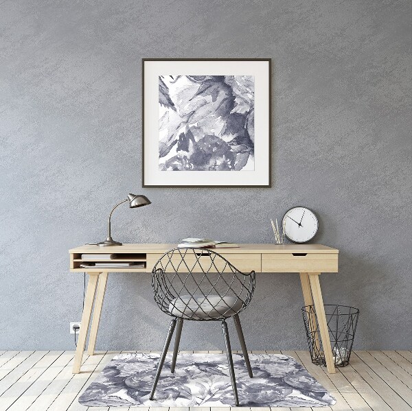 Tapis de chaise Fleurs grises