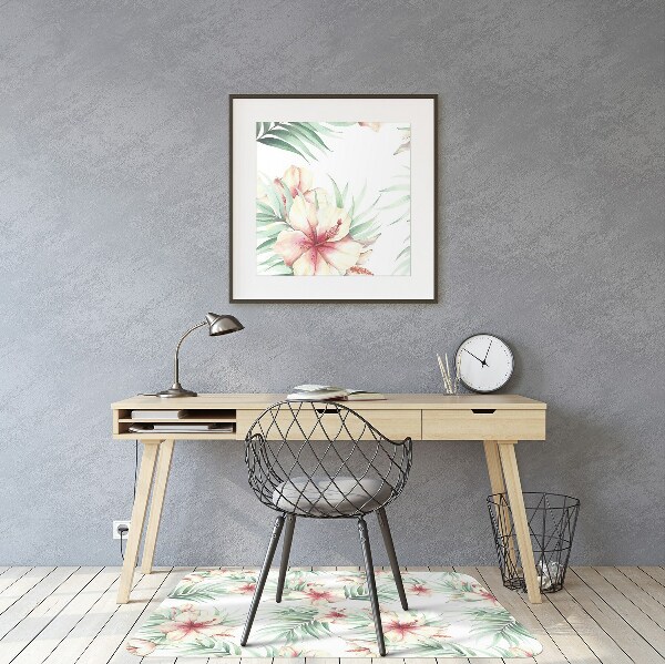 Tapis protège sol Fleurs hawaïennes