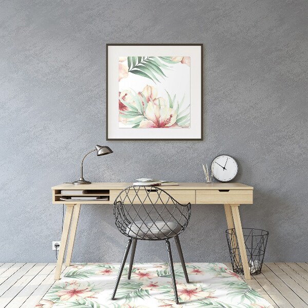 Tapis protège sol Fleurs hawaïennes