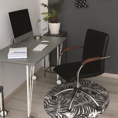 Tapis bureau Feuilles noires