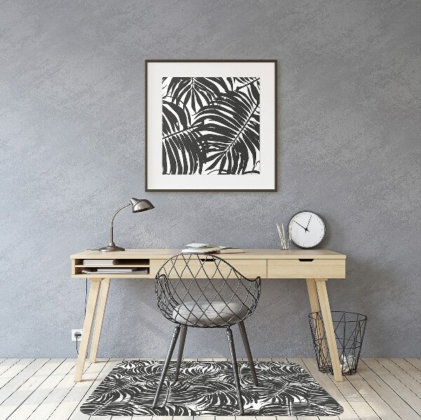Tapis bureau Feuilles noires