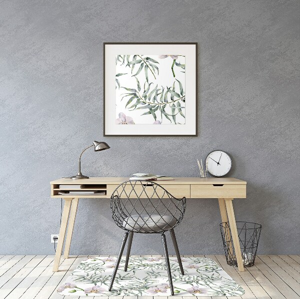 Tapis de chaise de bureau Orchidées roses