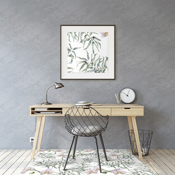 Tapis de chaise de bureau Orchidées roses