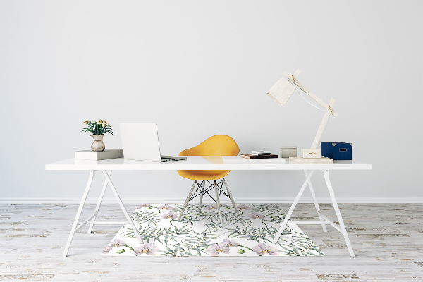 Tapis de chaise de bureau Orchidées roses