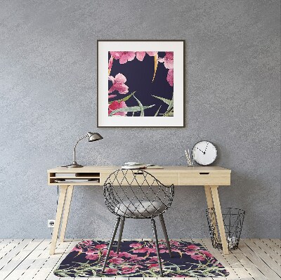 Tapis de chaise de bureau Fleurs aquarelles