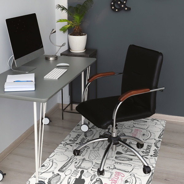 Tapis de chaise de bureau Motifs de cuisine