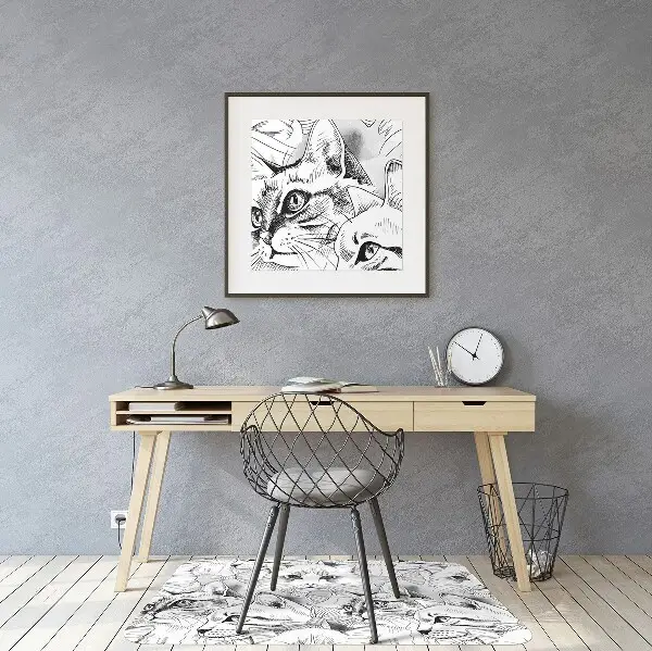 Tapis de chaise de bureau Chats cachés