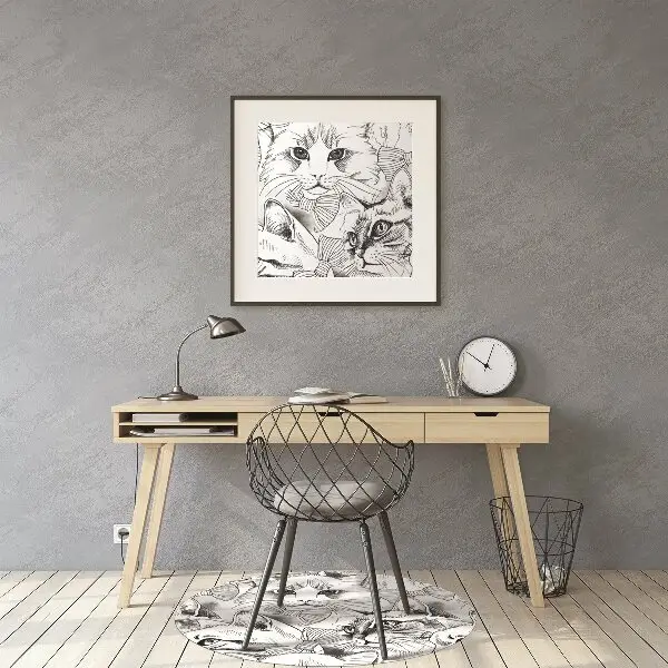 Tapis de chaise de bureau Chats cachés