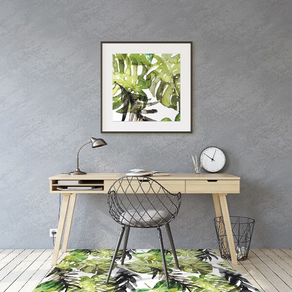 Tapis de chaise de bureau Feuilles d'aquarelle
