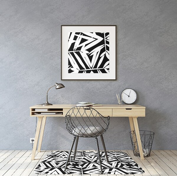 Tapis fauteuil bureau do biura Motif noir et blanc