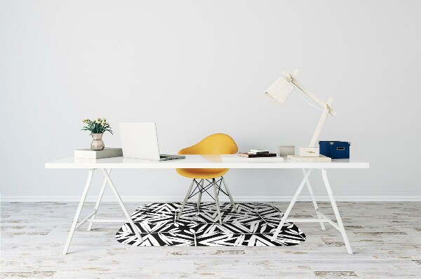 Tapis fauteuil bureau do biura Motif noir et blanc