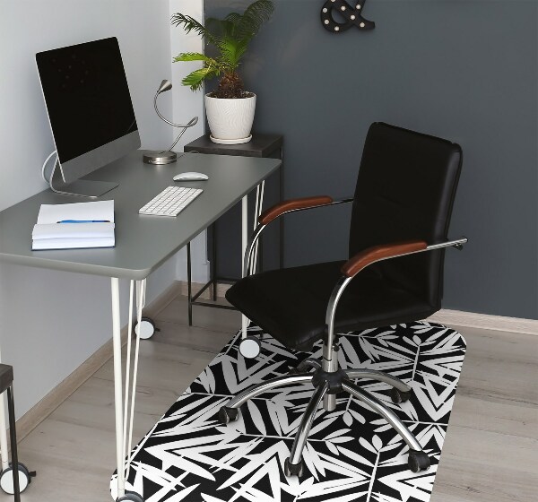 Tapis fauteuil bureau do biura Motif noir et blanc
