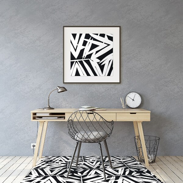 Tapis fauteuil bureau do biura Motif noir et blanc