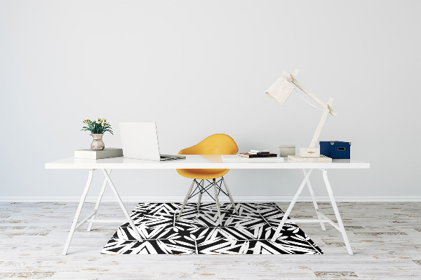 Tapis fauteuil bureau do biura Motif noir et blanc