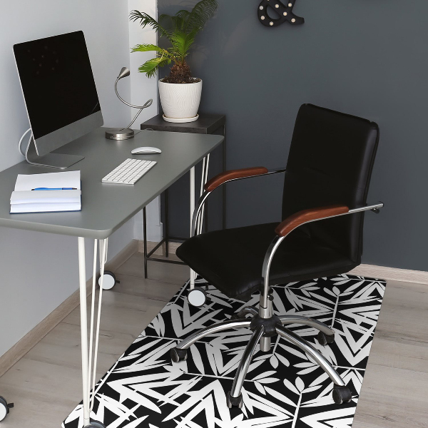 Tapis fauteuil bureau do biura Motif noir et blanc