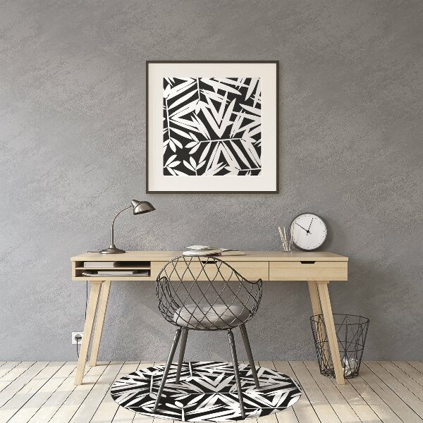 Tapis fauteuil bureau do biura Motif noir et blanc
