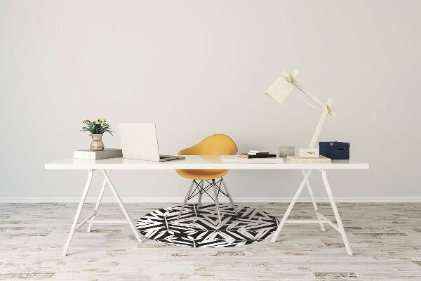 Tapis fauteuil bureau do biura Motif noir et blanc