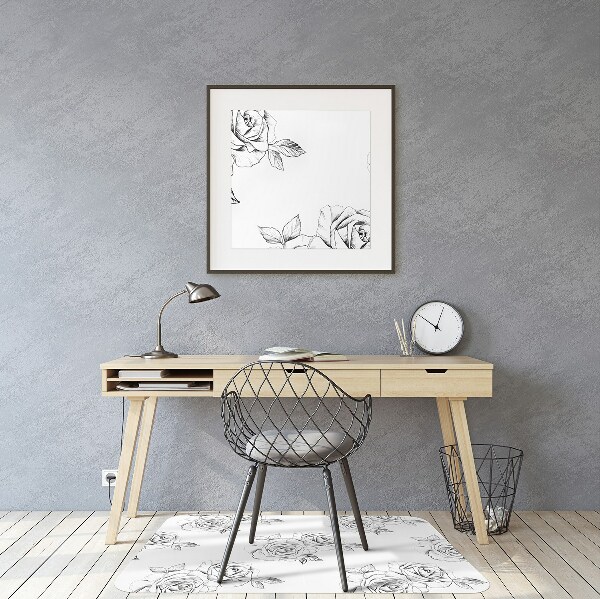 Tapis de chaise de bureau Des roses