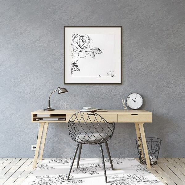 Tapis de chaise de bureau Des roses