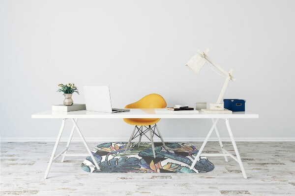 Tapis pour chaise de bureau Feuilles de palmier