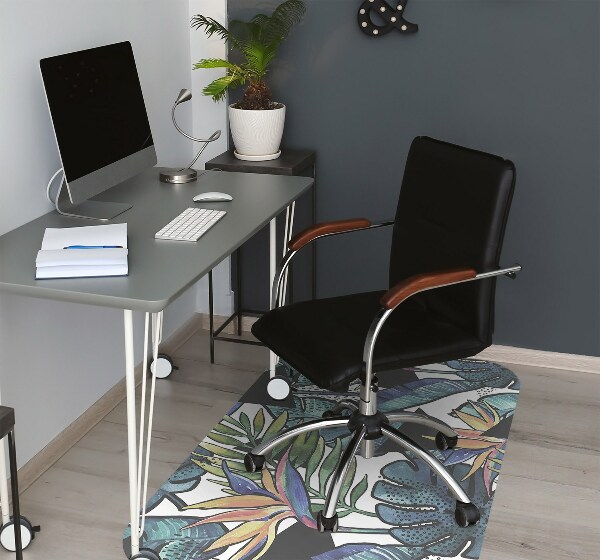 Tapis pour chaise de bureau Feuilles de palmier