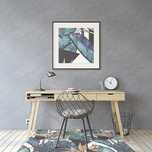 Tapis pour chaise de bureau Feuilles de palmier