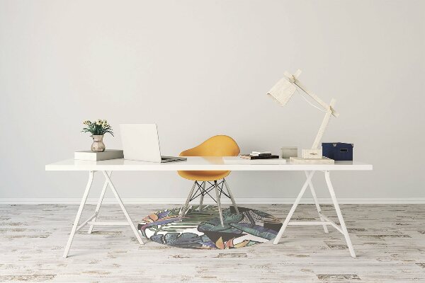 Tapis pour chaise de bureau Feuilles de palmier