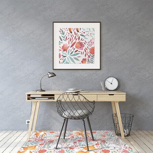 Tapis de chaise Renard et lapin