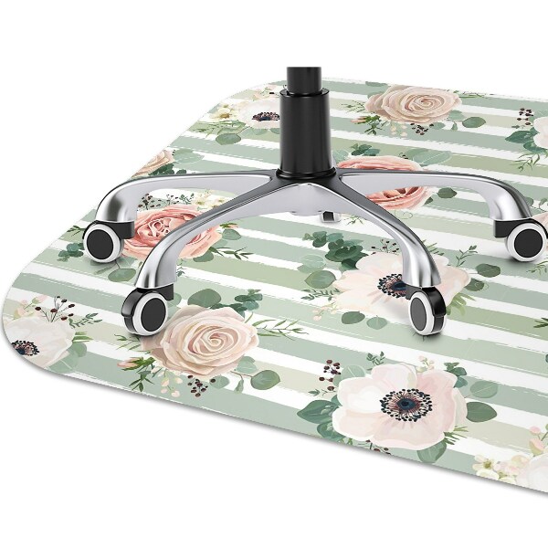 Tapis bureau Roses rayées