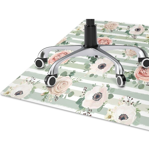 Tapis bureau Roses rayées