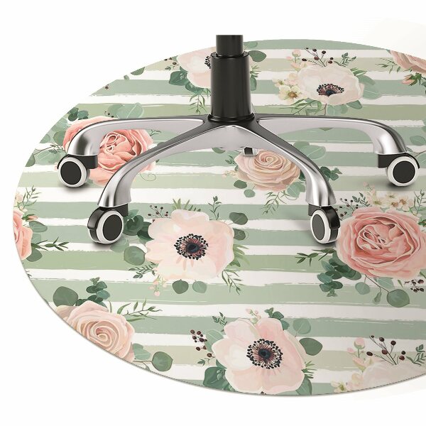 Tapis bureau Roses rayées