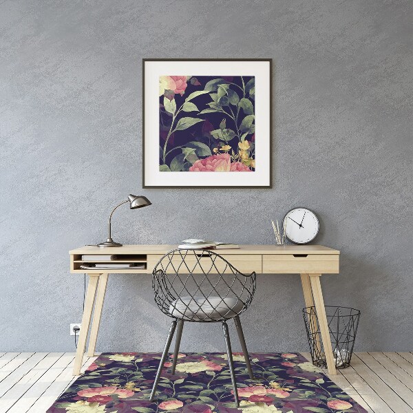 Tapis pour chaise de bureau Fleurs vintage