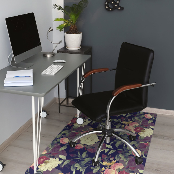 Tapis pour chaise de bureau Fleurs vintage