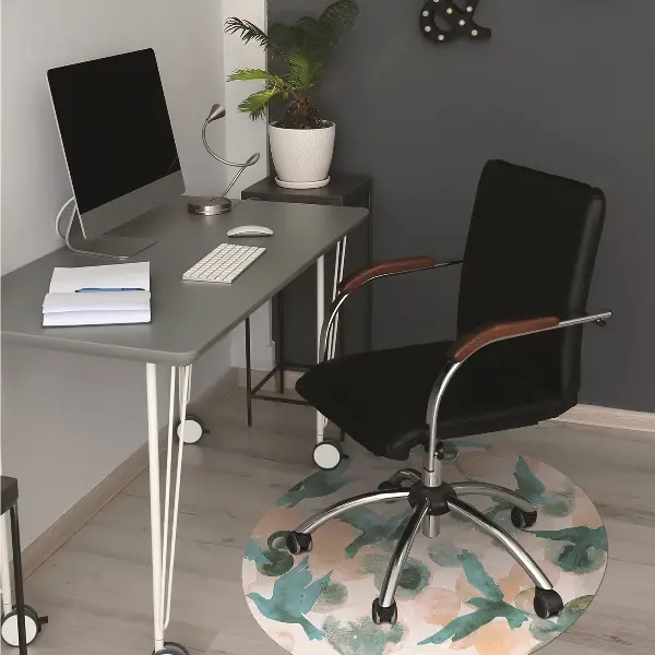 Tapis pour chaise de bureau Oiseaux aquarelles