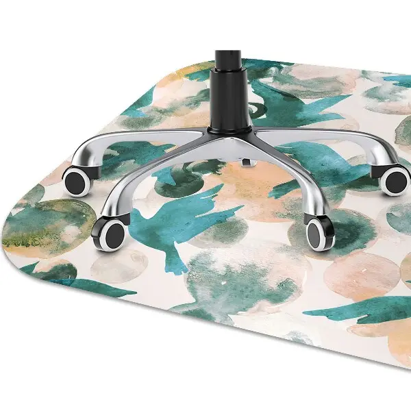 Tapis pour chaise de bureau Oiseaux aquarelles