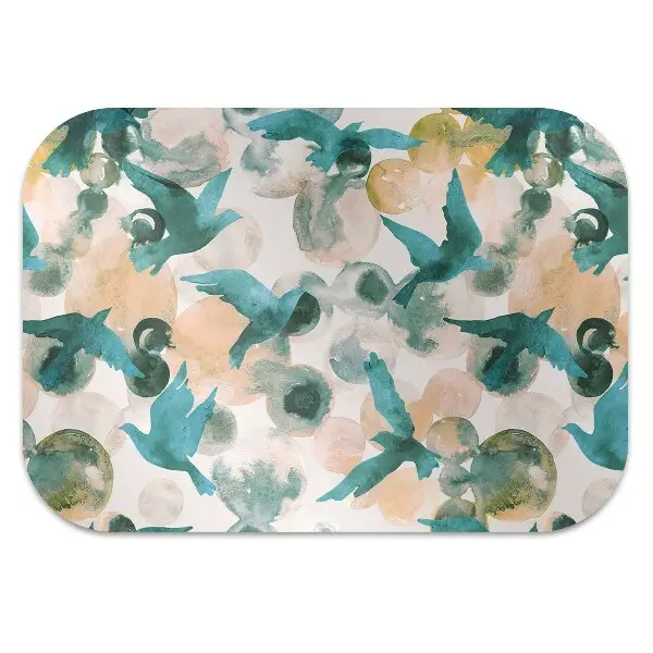 Tapis pour chaise de bureau Oiseaux aquarelles