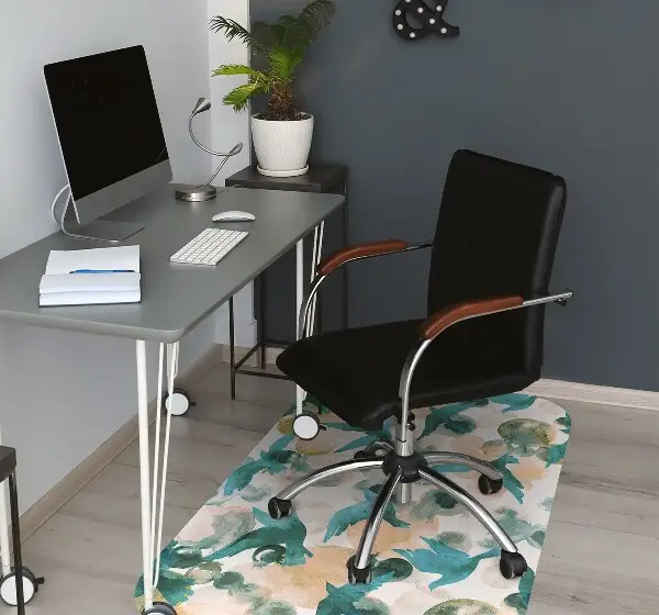 Tapis pour chaise de bureau Oiseaux aquarelles