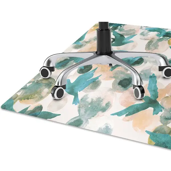 Tapis pour chaise de bureau Oiseaux aquarelles