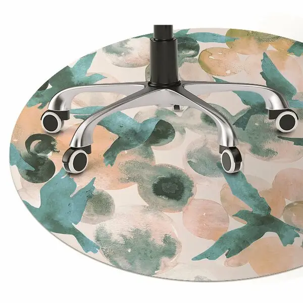 Tapis pour chaise de bureau Oiseaux aquarelles