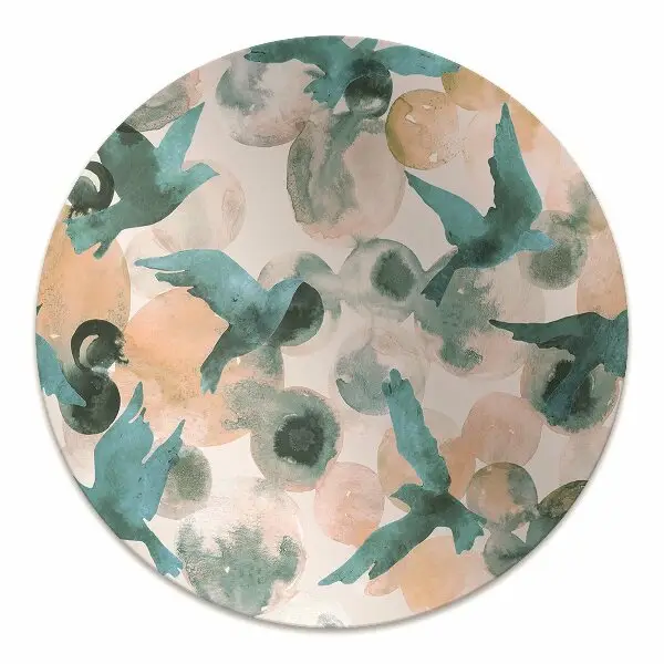 Tapis pour chaise de bureau Oiseaux aquarelles