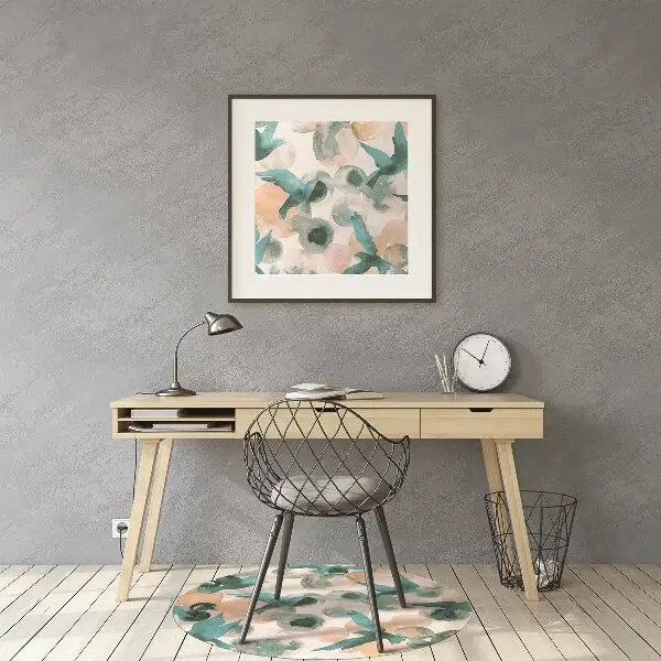 Tapis pour chaise de bureau Oiseaux aquarelles